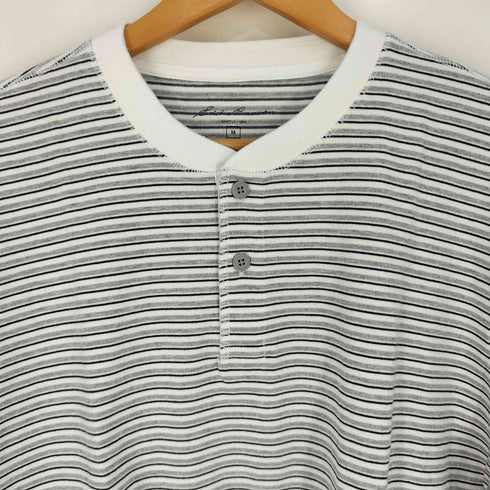 エディーバウアー Eddie Bauer ボーダー ヘンリーネックTシャツ メンズ import:M
