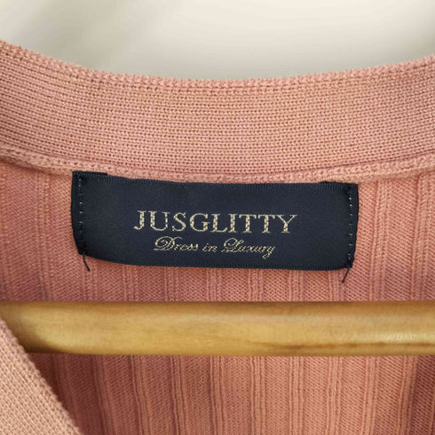 ジャスグリッティー JUSGLITTY フロント釦柄編みニットワンピース レディース JPN:1