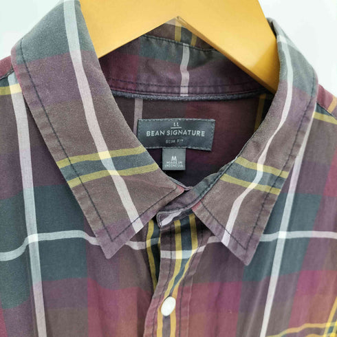 エルエルビーン シグネチャー L.L.Bean SIGNATURE SLIM FIT チェック レギュラーカラー L/S シャツ メンズ import:M