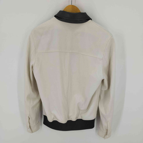 ザラ ZARA Knitted F/S Jacket レザー切替ジップアップブルゾン メンズ JPN:S