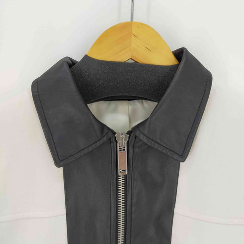 ザラ ZARA Knitted F/S Jacket レザー切替ジップアップブルゾン メンズ JPN:S