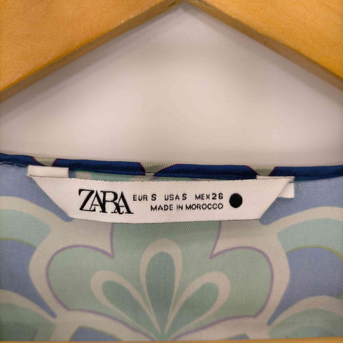 ザラ ZARA 幾何学柄 Vネック ワンピース レディース import:S