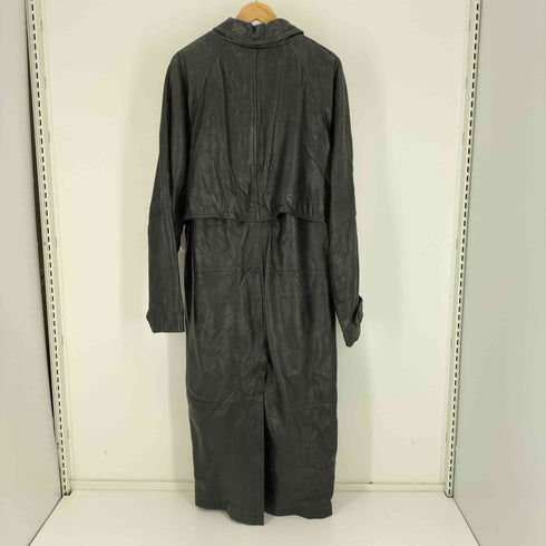 Tannery West 90S 本革 比翼 レザー ロング ステンカラーコート メンズ import:L