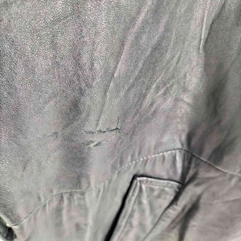 Tannery West 90S 本革 比翼 レザー ロング ステンカラーコート メンズ import:L