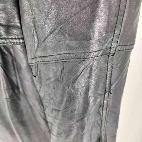 Tannery West 90S 本革 比翼 レザー ロング ステンカラーコート メンズ import:L