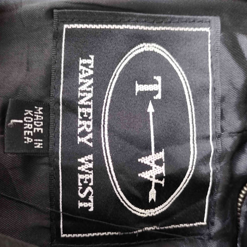 Tannery West 90S 本革 比翼 レザー ロング ステンカラーコート メンズ import:L