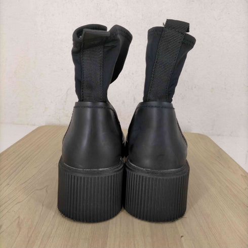 ザラ ZARA ブラックテクニカル素材ハイカットスニーカー レディース EUR:39