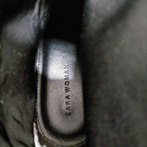 ザラ ZARA ブラックテクニカル素材ハイカットスニーカー レディース EUR:39