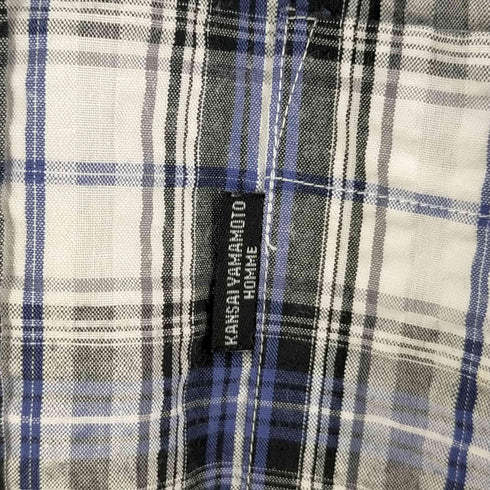 カンサイヤマモトオム KANSAI YAMAMOTO HOMME 00s ボタンダウン シアサッカーS/Sシャツ メンズ JPN:L