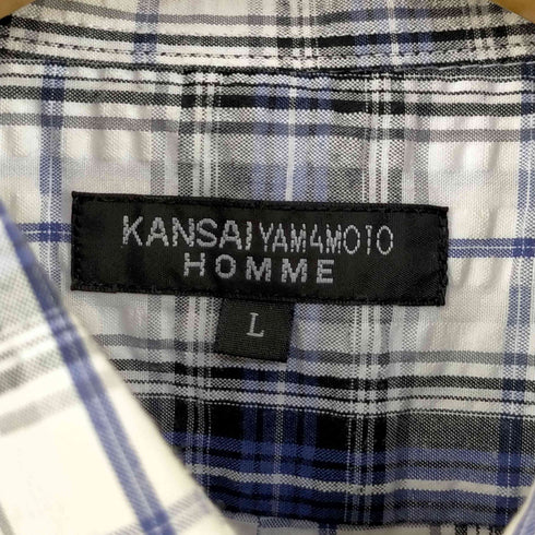 カンサイヤマモトオム KANSAI YAMAMOTO HOMME 00s ボタンダウン シアサッカーS/Sシャツ メンズ JPN:L