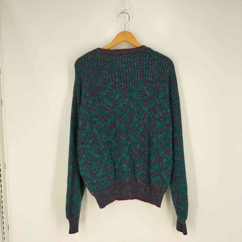 claybrooke イタリア製 総柄 アクリルウール クルーネックニット メンズ import:M