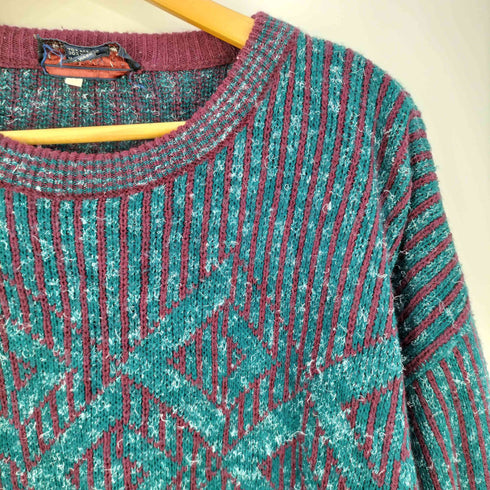claybrooke イタリア製 総柄 アクリルウール クルーネックニット メンズ import:M