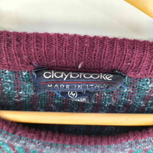 claybrooke イタリア製 総柄 アクリルウール クルーネックニット メンズ import:M