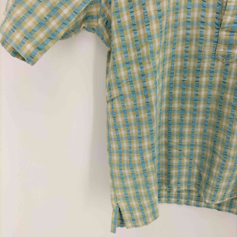 シュガーケーン SUGAR CANE シアサッカープルオーバーチェック柄半袖シャツ メンズ M