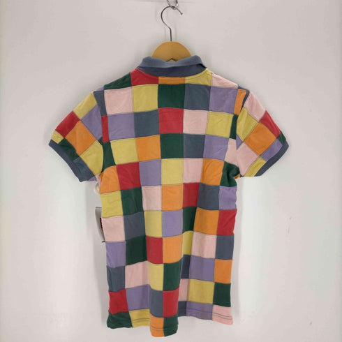 ラルフローレン RALPH LAUREN マカオ製 パッチワーク ワンポイント刺繍ポロシャツ レディース import:L