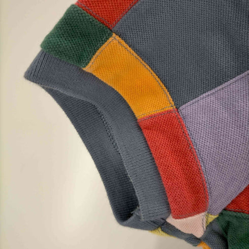 ラルフローレン RALPH LAUREN マカオ製 パッチワーク ワンポイント刺繍ポロシャツ レディース import:L