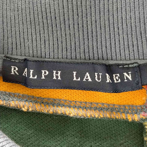 ラルフローレン RALPH LAUREN マカオ製 パッチワーク ワンポイント刺繍ポロシャツ レディース import:L