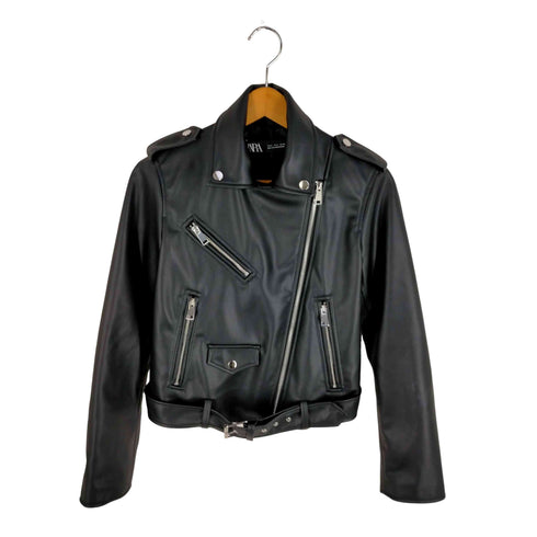 ザラ ZARA フェイクレザー ライダースジャケット レディース JPN:S