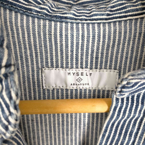 マイセルフアバハウス MYSELF ABAHOUSE ヒッコリーストライプシャツワンピース レディース