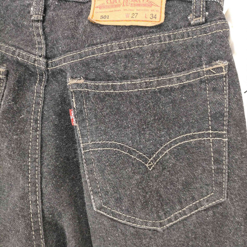リーバイス Levis 501 93年7月製 ノックスビル工場 ボタンフライ 先染めブラックデニムパンツ メンズ W27 L34