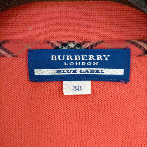 バーバリーロンドンブルーレーベル BURBERRY LONDON BLUE LABEL ノバチェック ロゴ刺繍カーディガン レディース DE:38