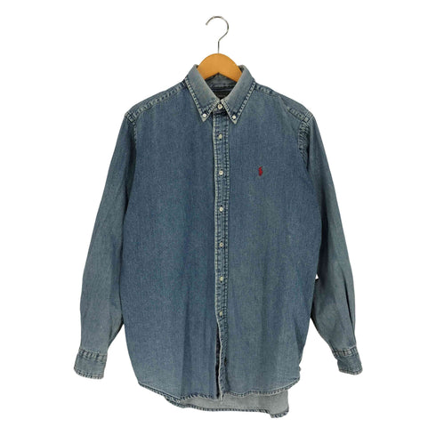 ポロカントリーラルフローレン POLO COUNTRY RALPH LAUREN 80-90s ポニー刺繍 ボタンダウンデニムシャツ メンズ import:M