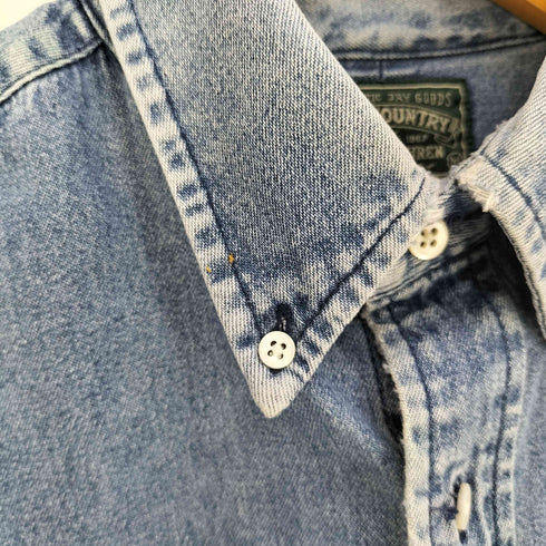 ポロカントリーラルフローレン POLO COUNTRY RALPH LAUREN 80-90s ポニー刺繍 ボタンダウンデニムシャツ メンズ import:M