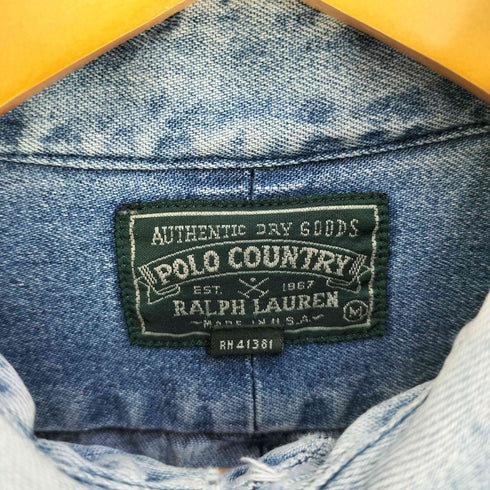 ポロカントリーラルフローレン POLO COUNTRY RALPH LAUREN 80-90s ポニー刺繍 ボタンダウンデニムシャツ メンズ import:M