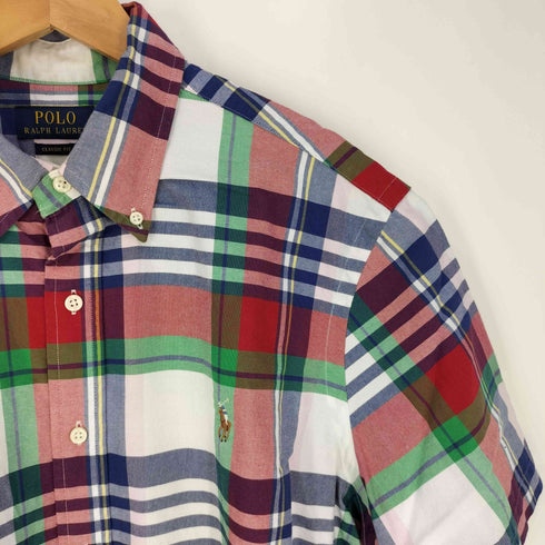 ポロラルフローレン POLO RALPH LAUREN CLASSIC FIT ポニー刺繍 マドラスチェックシャツ メンズ import:L