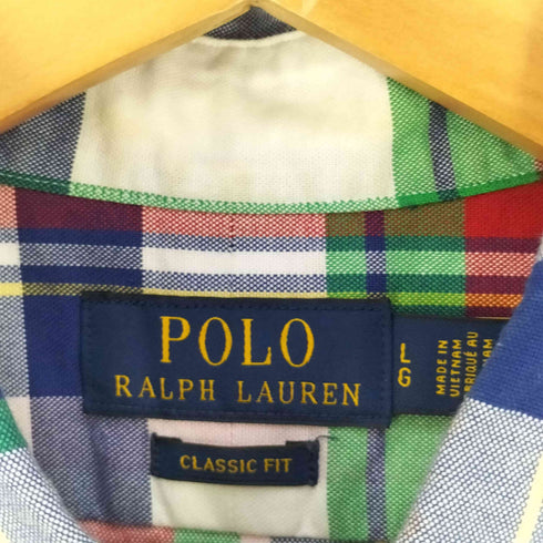 ポロラルフローレン POLO RALPH LAUREN CLASSIC FIT ポニー刺繍 マドラスチェックシャツ メンズ import:L