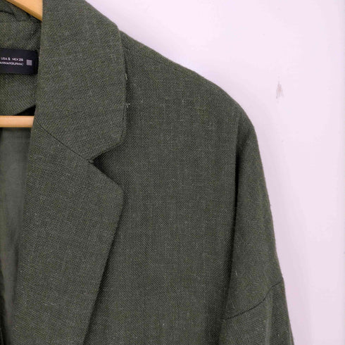 ザラ ZARA レーヨンリネン混 ラスティックコート チェスターコート レディース import:S