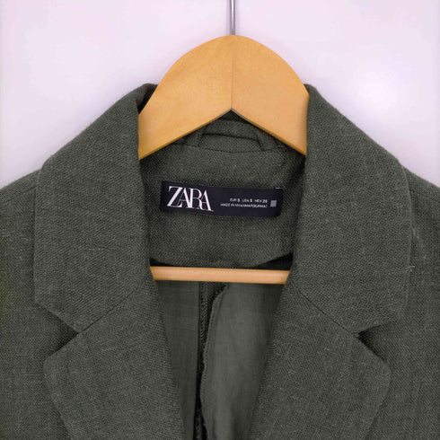 ザラ ZARA レーヨンリネン混 ラスティックコート チェスターコート レディース import:S