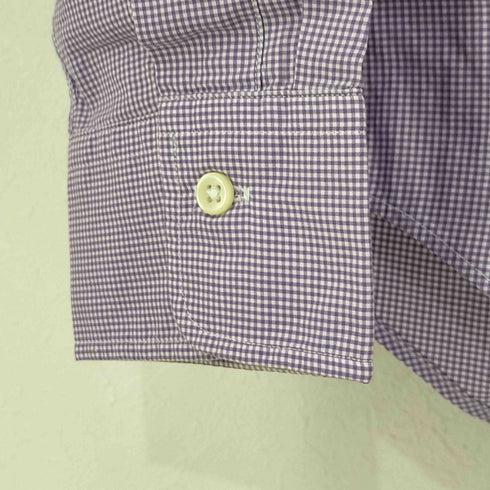 ポロバイラルフローレン Polo by RALPH LAUREN 90-00s SLIM FIT ポニー無し チェックL/Sシャツ メンズ import:S