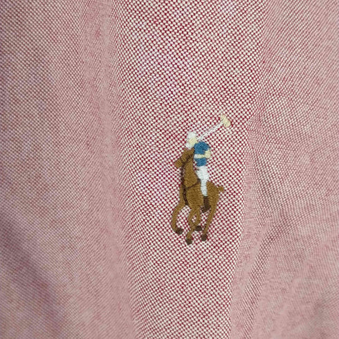 ラルフローレン RALPH LAUREN 90-00s SLIM FIT スモールポニー刺繍 ボタンダウンL/Sシャツ メンズ import:S