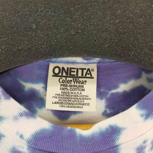 オニータ ONEITA Color Wear 90S タイダイ Tシャツ DRAGONS USA製 メンズ JPN:L