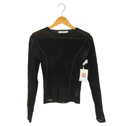 マウジー moussy FLOCKEY TULLE TOP フロッキーチュールトップス レディース FREE