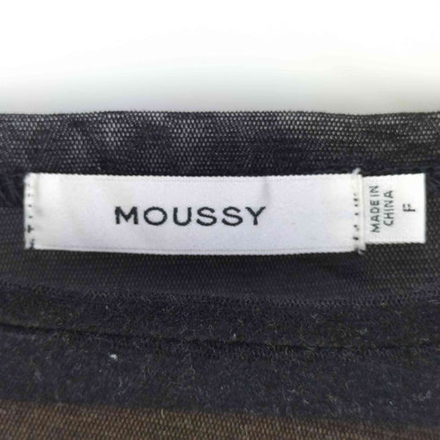 マウジー moussy FLOCKEY TULLE TOP フロッキーチュールトップス レディース FREE