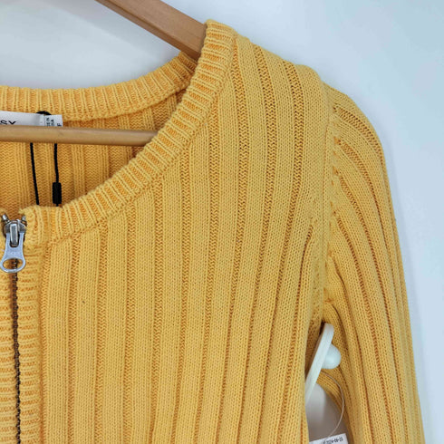 マウジー moussy STONE WASH ZIP UP KNIT CD ストーンウォッシュ ジップアップ ニットカーディガン レディース FREE