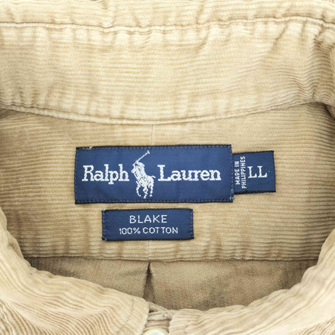 ラルフローレン RALPH LAUREN BLAKE ポニー刺繍 コーデュロイ B.D シャツ メンズ LL