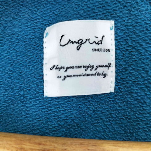 アングリッド Ungrid ジップロゴ刺繍スウェット レディース FREE