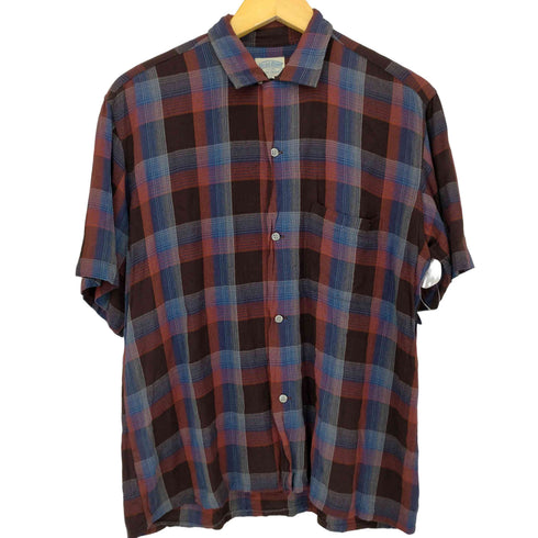 パールダイバー pearl diver 80S レーヨンチェックオープンカラーシャツ メンズ JPN:M