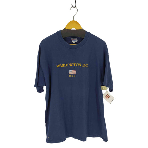ヘインズ Hanes WASHINGTON DC 刺繍ロゴ Tシャツ 半袖 メンズ import:XL