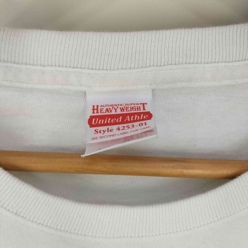 ユナイテッドアスレ UNITED ATHLE HEAVY WEIGHT cheat'ahプリント ポケットクルーネックTシャツ メンズ import:XL