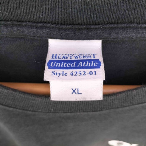 ユナイテッドアスレ UNITED ATHLE HEAVY WEIGHT OUT OF DATE FLOCK MOTORCYCLEプリント クルーネックTシャツ メンズ JPN:XL
