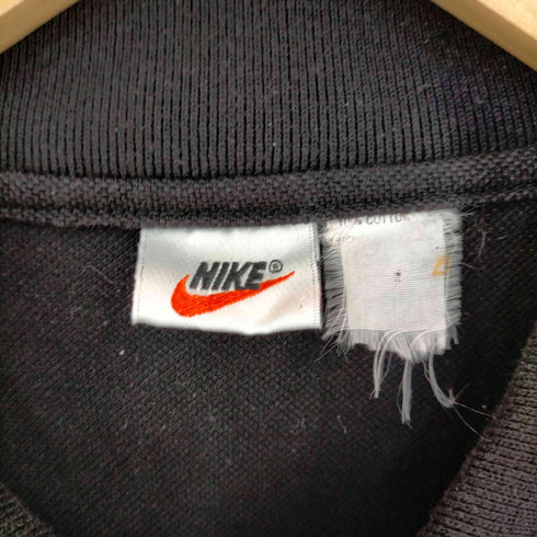 ナイキ NIKE 90s 銀タグ 袖スウッシュロゴ刺繍 半袖ポロシャツ メンズ