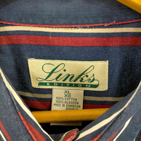 Links EDITION 90s ボタンダウン ストライプL/Sコットンシャツ メンズ import:XL