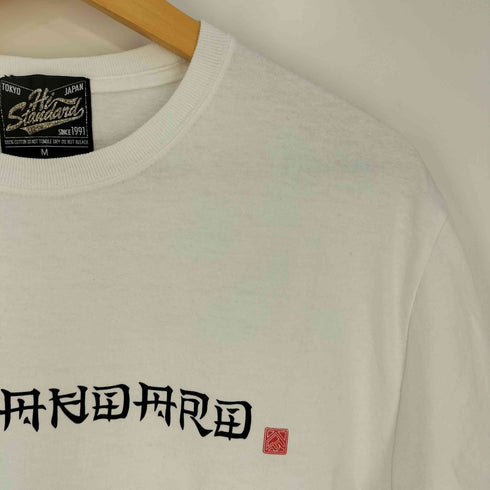 両面 漢字プリント クルーネックTシャツ バンドTシャツ メンズ JPN:M