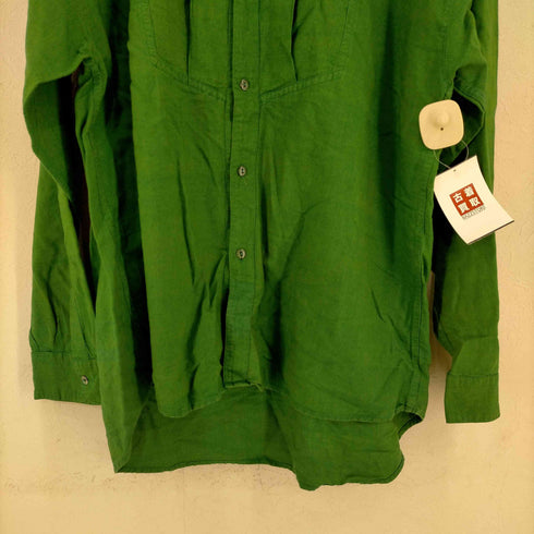 BAREFOOT HANK DYED-PURE COTTON ガーメントダイ バンドカラーL/Sシャツ メンズ import:L