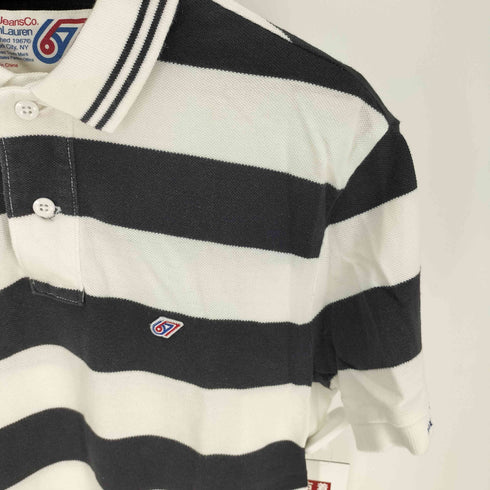 ポロジーンズカンパニーラルフローレン POLO JEANS COMPANY RALPH LAUREN 67ワッペン ボーダー S/S ポロ シャツ メンズ import:M