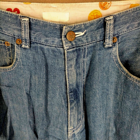 パパス papas プリントデザインシンチバッグデニムパンツ メンズ 34